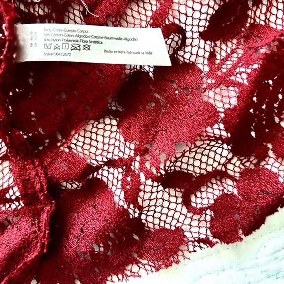 Free People Lace Slip Dress in Brown Red, Small - Picture 6 of 6